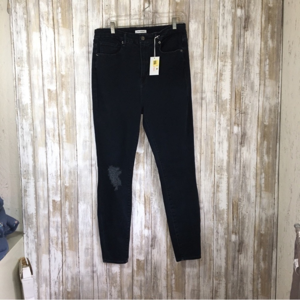 NWT Good American Good Leg High Rise Distressed Skinny Blue 308 - Picture 2 of 9